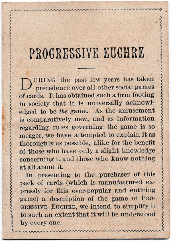 LOT #28 - Cabinet Progressive Euchre Deck - Image 6