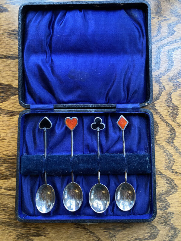 LOT #76 - Art Deco Card Suits Silver Spoon Set