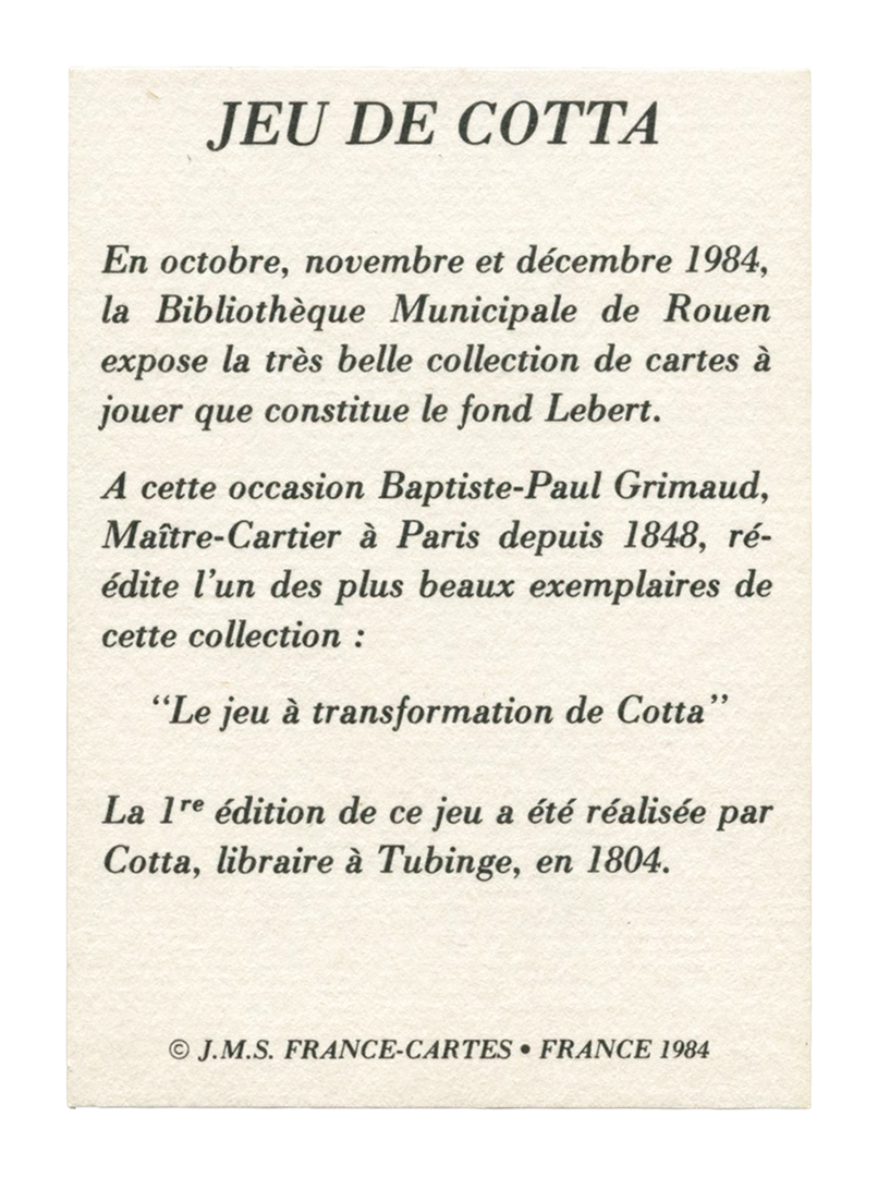 Lot #10: 1805 Cotta Repro Deck - Image 5