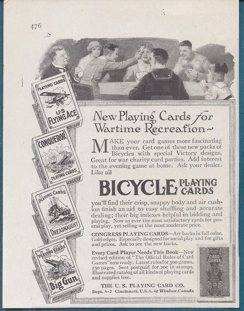 Lot #11: Bicycle Victory War Decks Ad